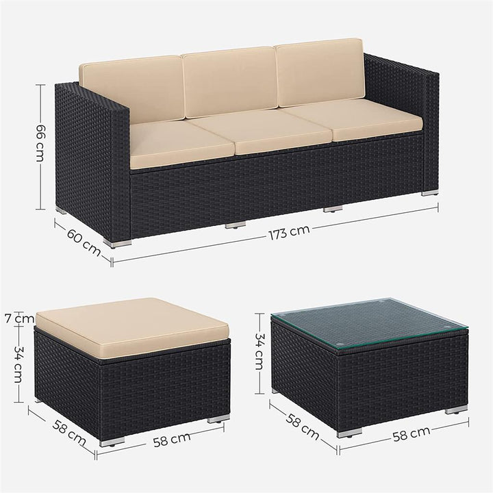PE Rattan Patio Furniture Set
