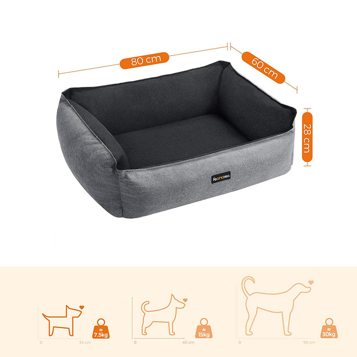 Gray Large Washable Dog Bed