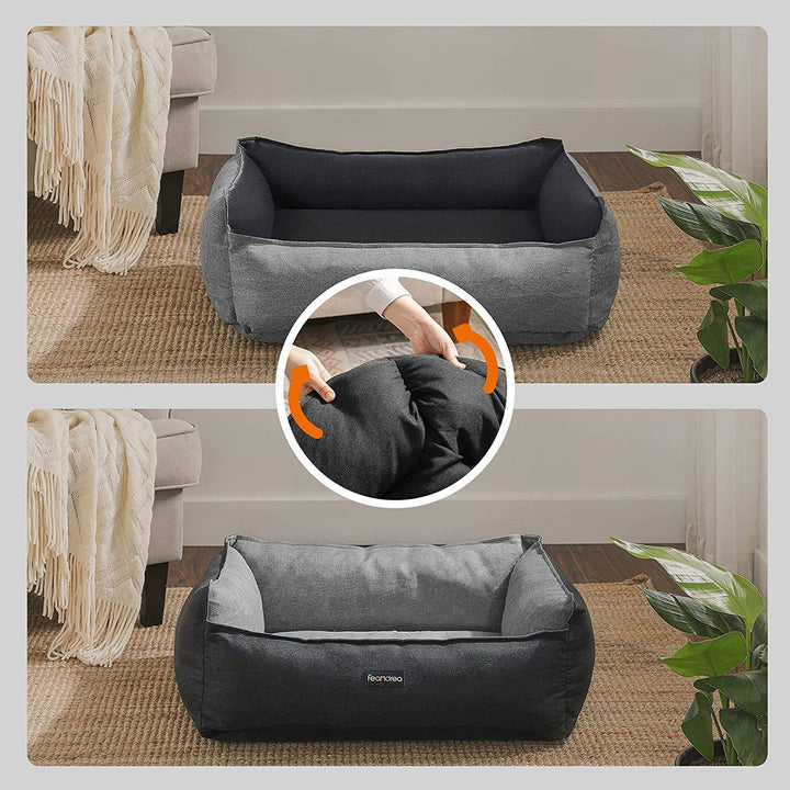 Gray Large Washable Dog Bed