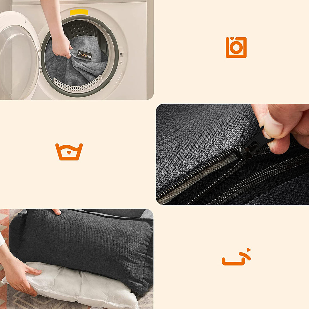 Gray Large Washable Dog Bed