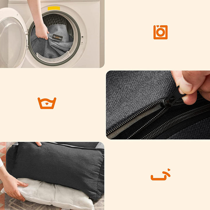 Gray Large Washable Dog Bed