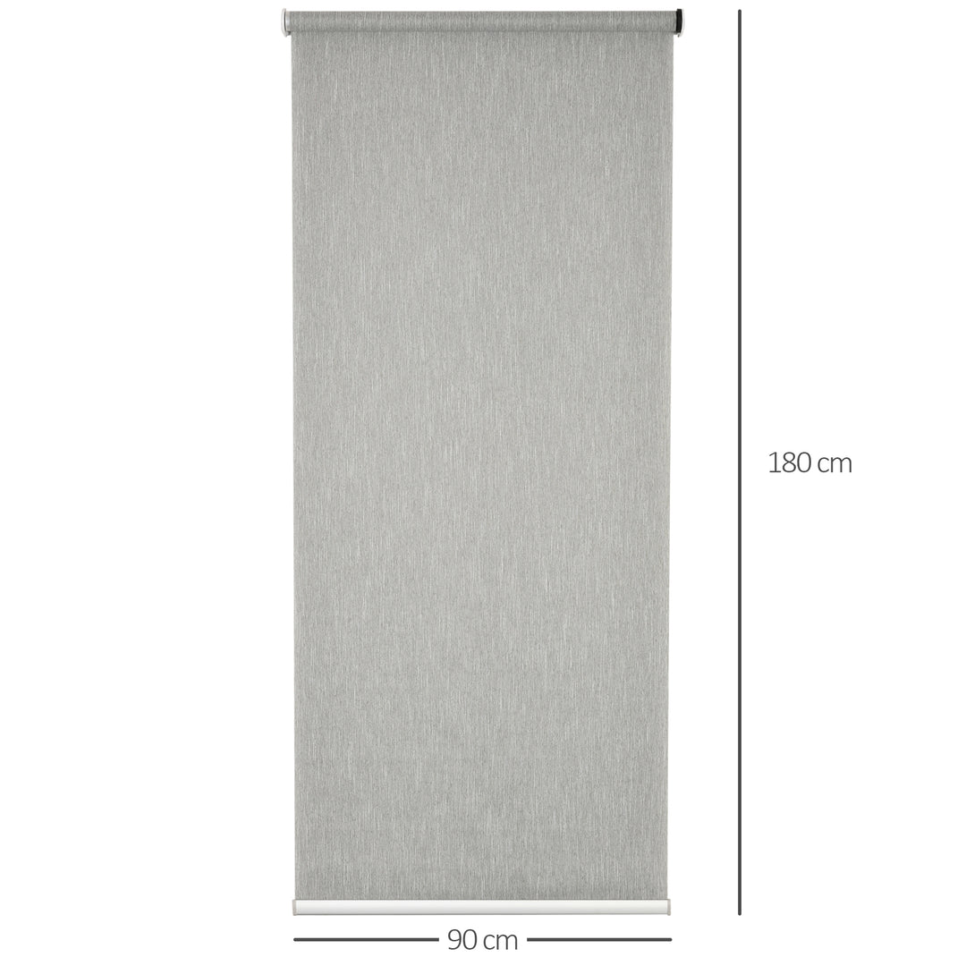 WiFi Smart Roller Blinds Window UV Privacy Protection with Rechargeable Battery, Electric Shades Blind Easy Fit Home Office, Grey, 90 x 180cm