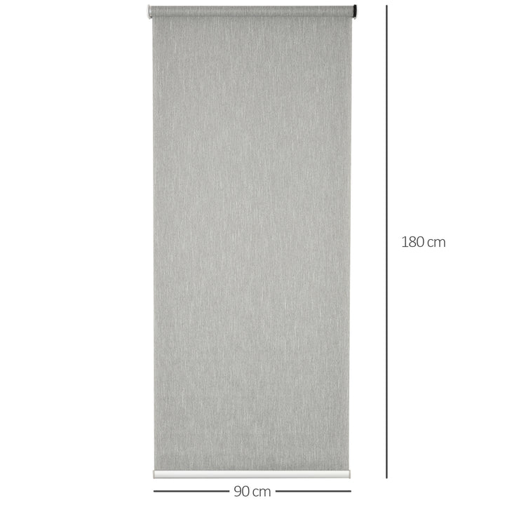 WiFi Smart Roller Blinds Window UV Privacy Protection with Rechargeable Battery, Electric Shades Blind Easy Fit Home Office, Grey, 90 x 180cm