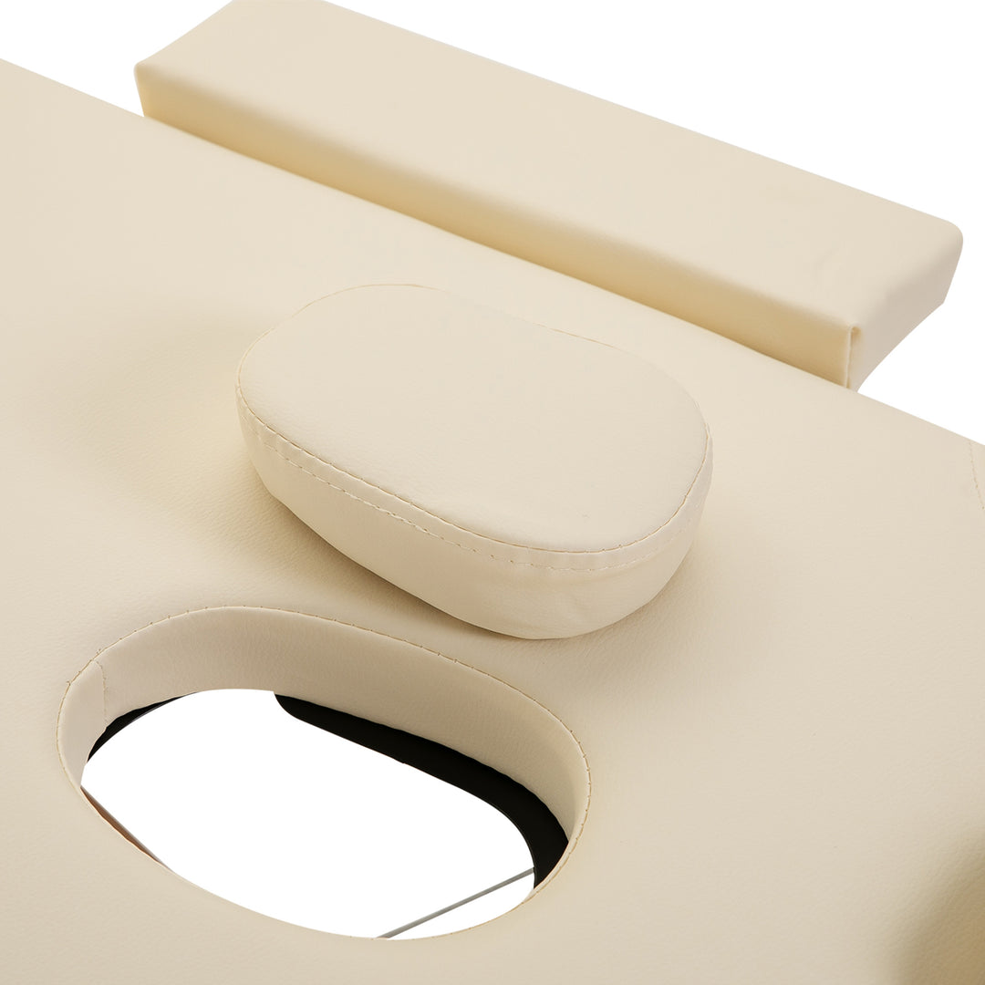 Massage Table Bed Couch Beauty Bed 2 Section Therapy Bed Lightweight Portable Folding Spa Bed Cream