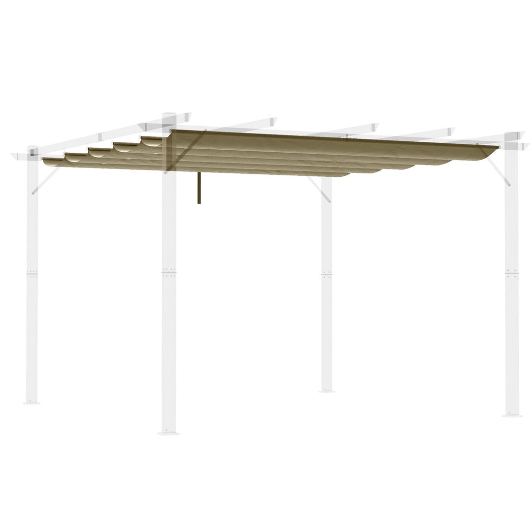 Retractable Pergola Shade Cover, Replacement Canopy Fabric for 3 x 3 (m) Pergola, Gazebo Retractable Roof, Tan