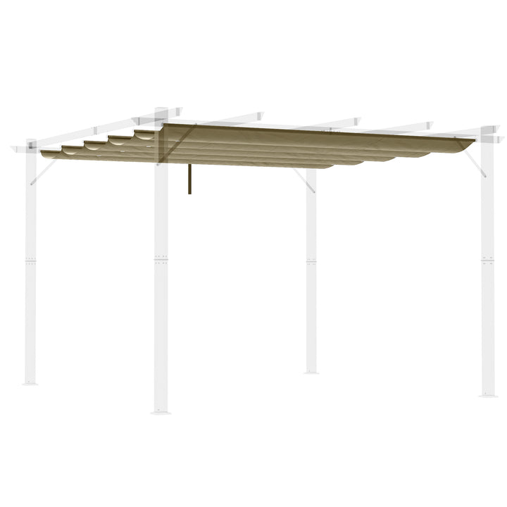 Retractable Pergola Shade Cover, Replacement Canopy Fabric for 3 x 3 (m) Pergola, Gazebo Retractable Roof, Tan