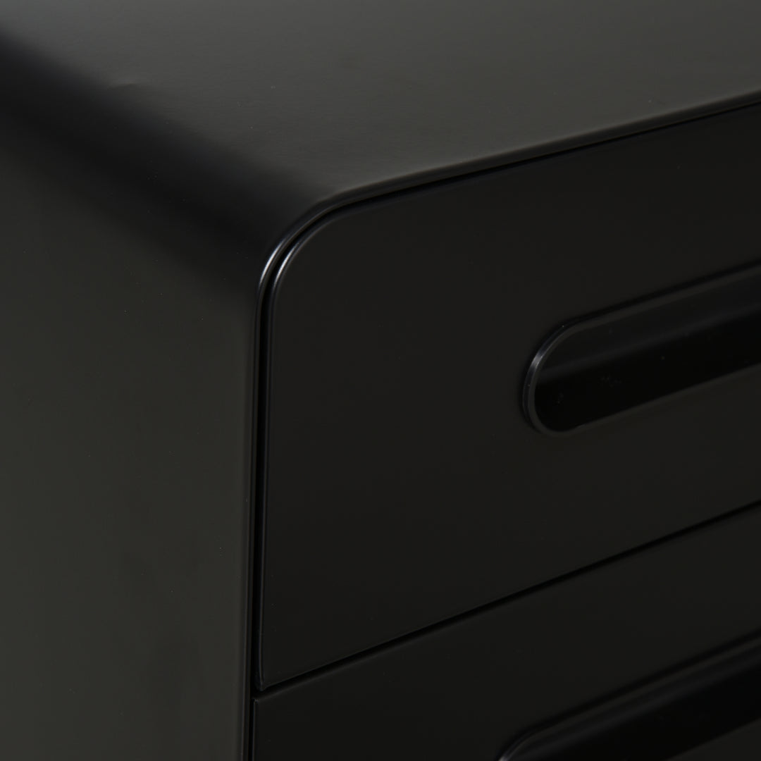 Fully Assembled 3-Drawer Mobile File Cabinet Lockable All-Metal Rolling Vertical File Cabinet Black