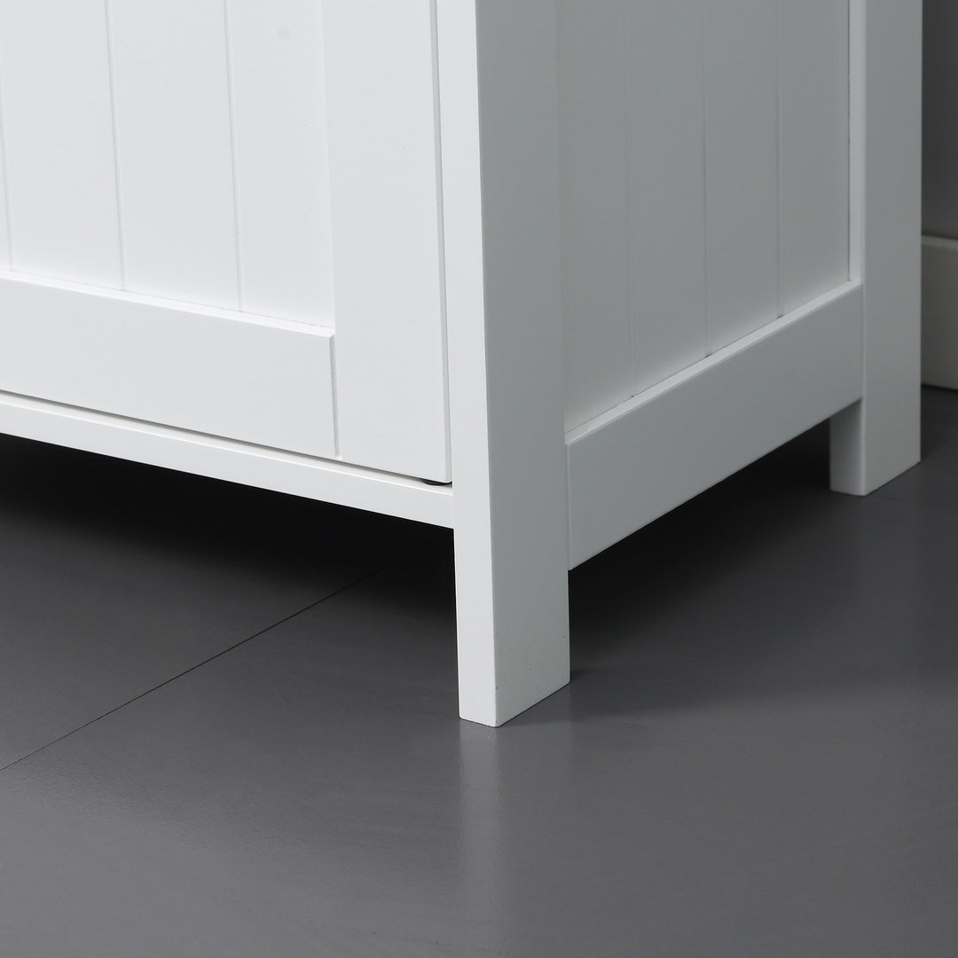 Pedestal Under Sink Cabinet with Double Doors, Modern Bathroom Vanity Storage Unit with Shelves, White