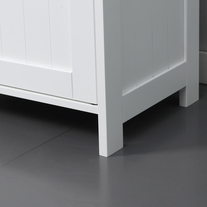 Pedestal Under Sink Cabinet with Double Doors, Modern Bathroom Vanity Storage Unit with Shelves, White