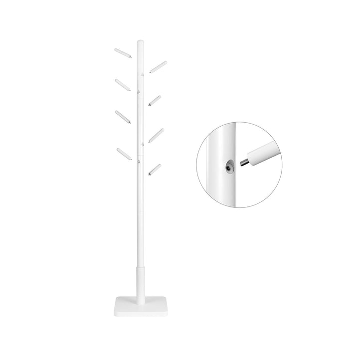 White Coat Stand with 8 Hooks