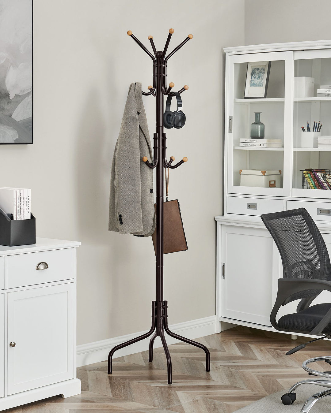 Coat Stand with 12 Hooks and 4 Legs