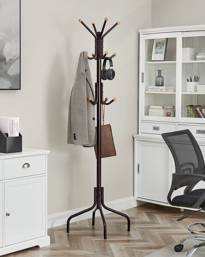 Coat Stand with 12 Hooks and 4 Legs