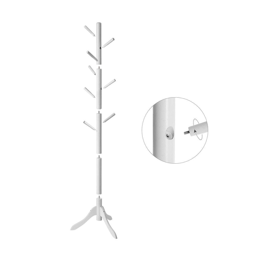 White Freestanding Coat Stand for Bedroom & Entryway