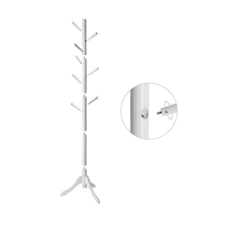 White Freestanding Coat Stand for Bedroom & Entryway