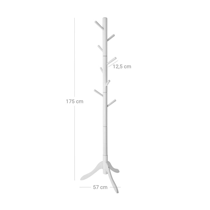 White Freestanding Coat Stand for Bedroom & Entryway