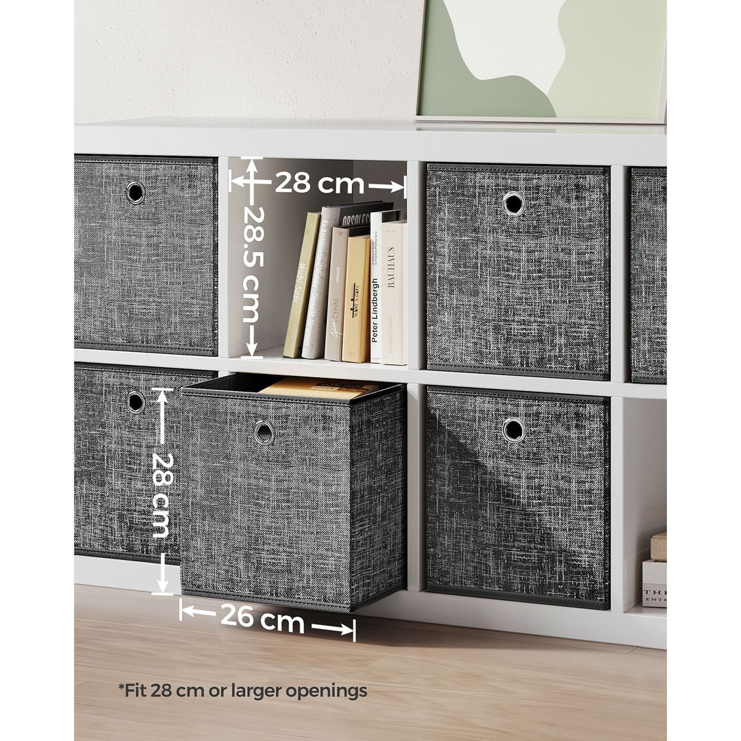 Set of 6 Storage Boxes Heathered Black