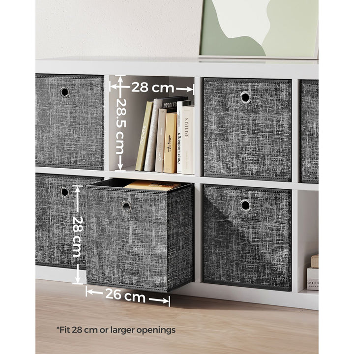 Set of 6 Storage Boxes Heathered Black