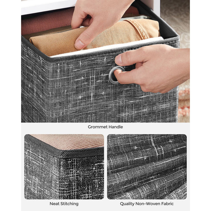 Set of 6 Storage Boxes Heathered Black