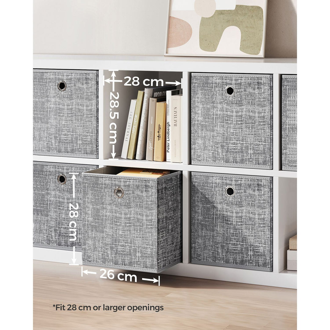 Set of 6 Storage Boxes Heathered Grey