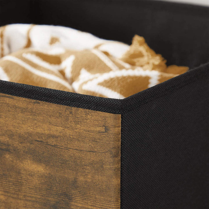 Set of 6 Brown & Black Folding Storage Box