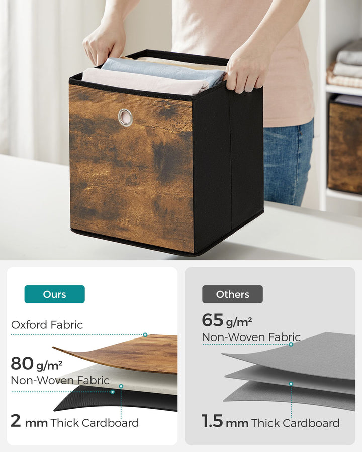 Set of 6 Foldable Storage Cubes with Handle 26 x 26 x 28 cm