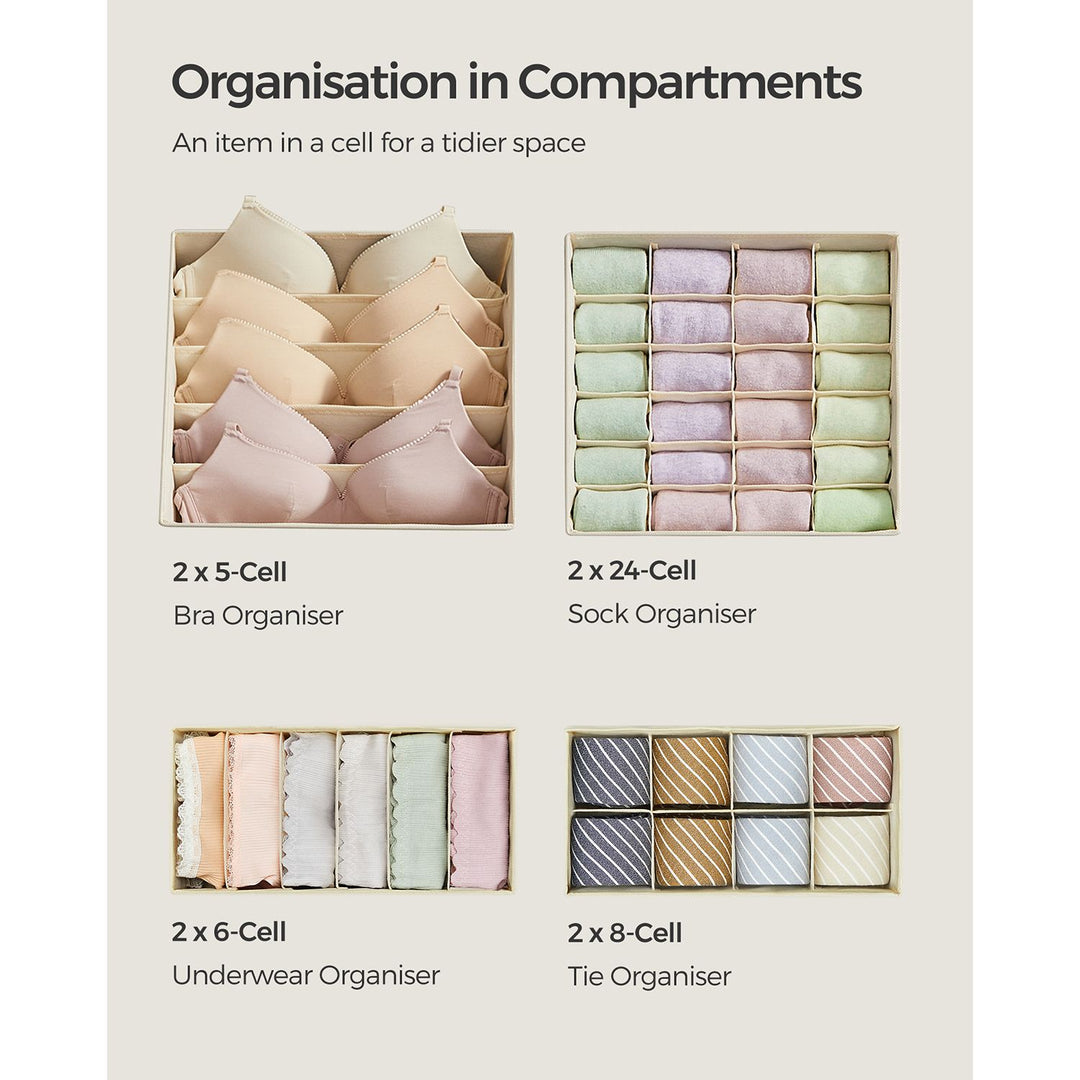 Set of 8 Underwear Drawer Organisers