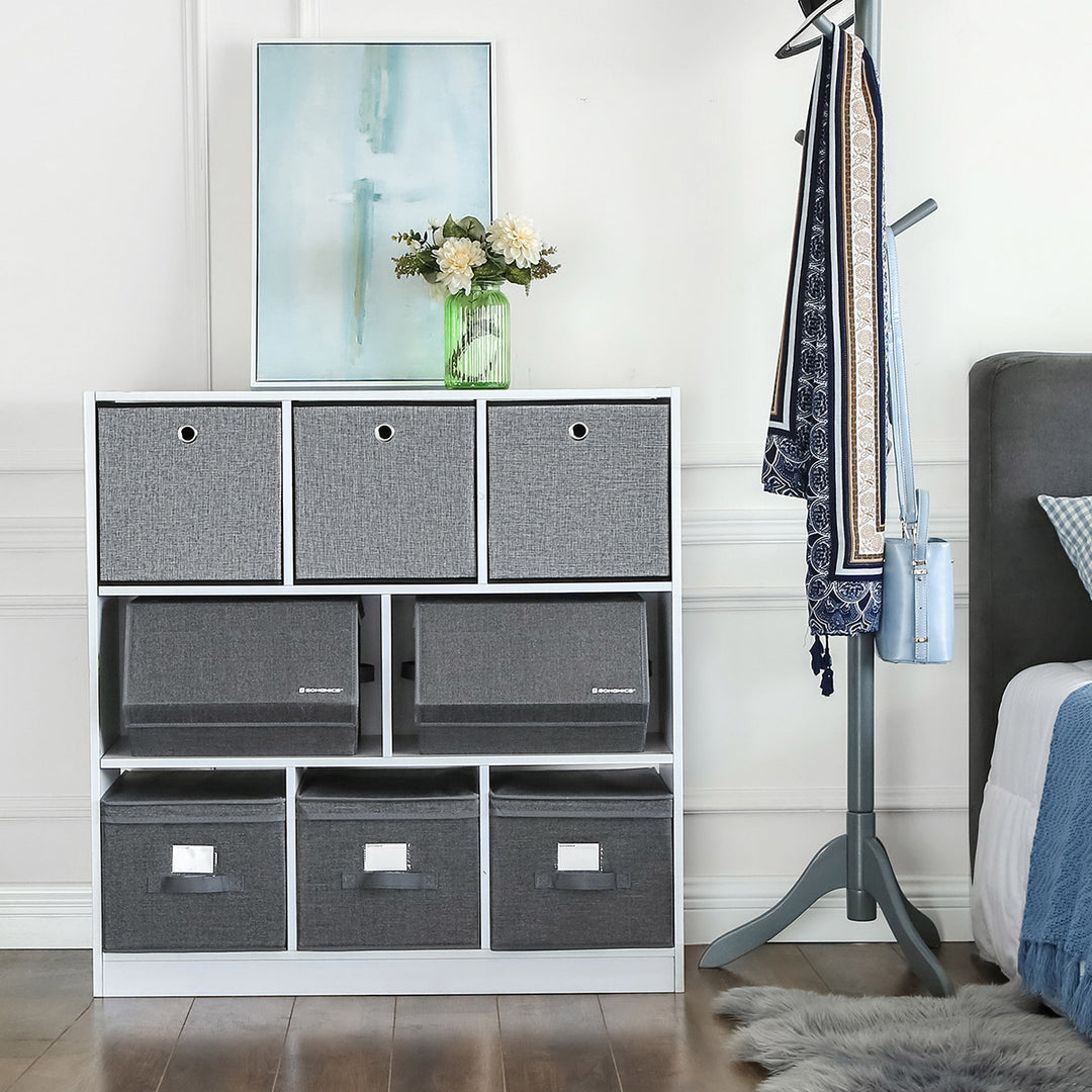 Set of 2 Grey Storage Boxes with Magnetic Hinged Lid