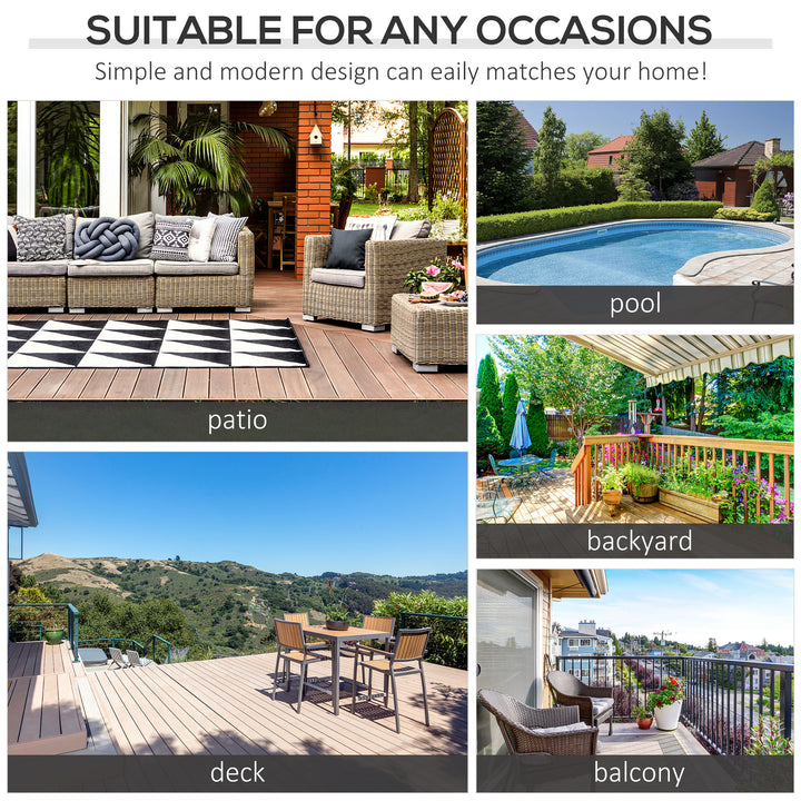 Rattan Coffee Table Garden Furniture Wicker Side Table with All-Weather Material for Outdoor, Balcony, Backyard, Grey