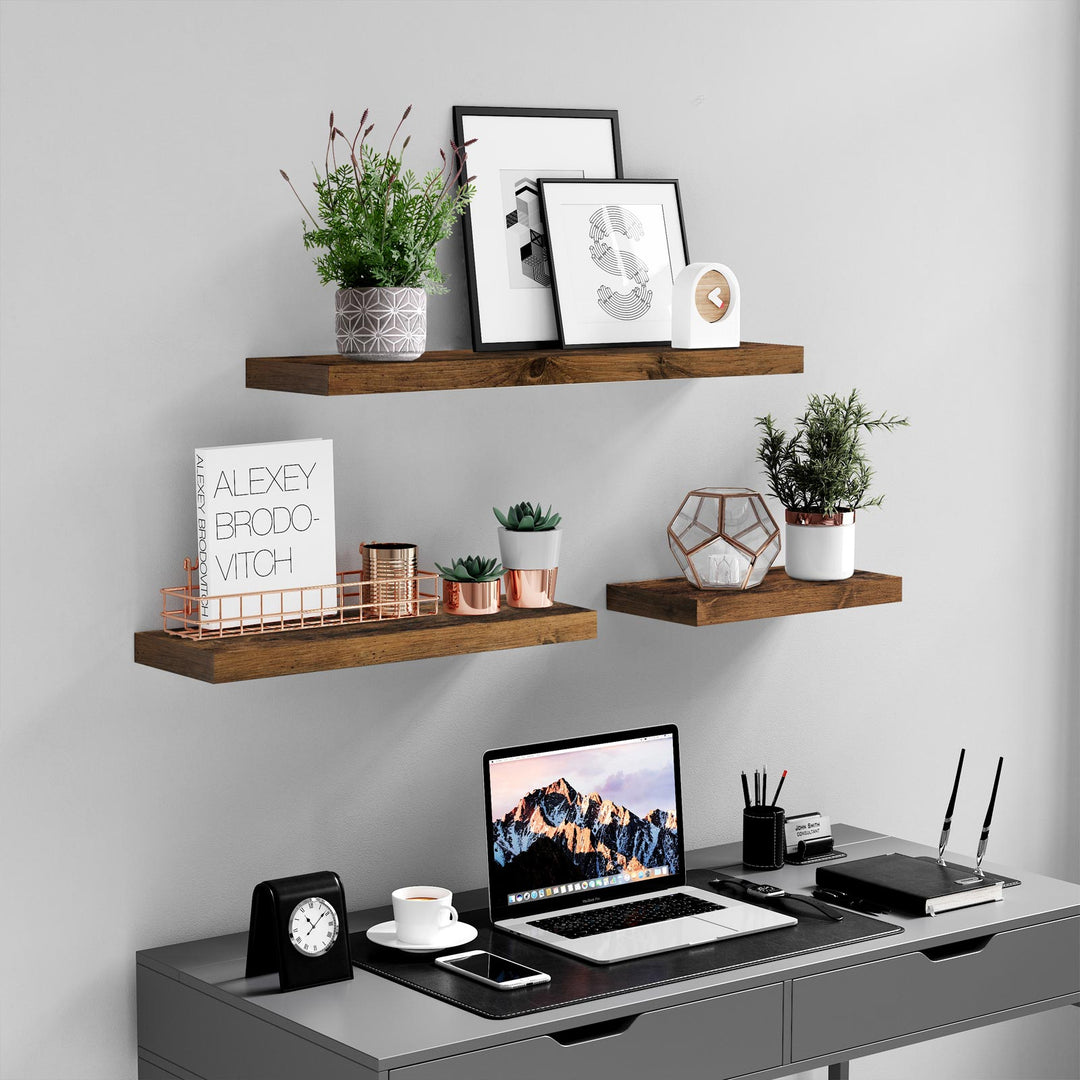 Rustic Brown Floating Shelf