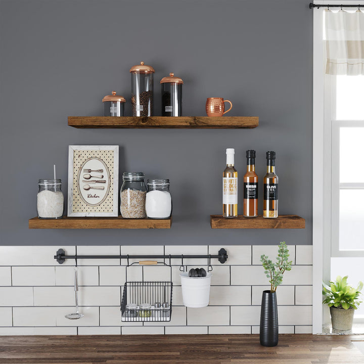 Rustic Brown Floating Shelf