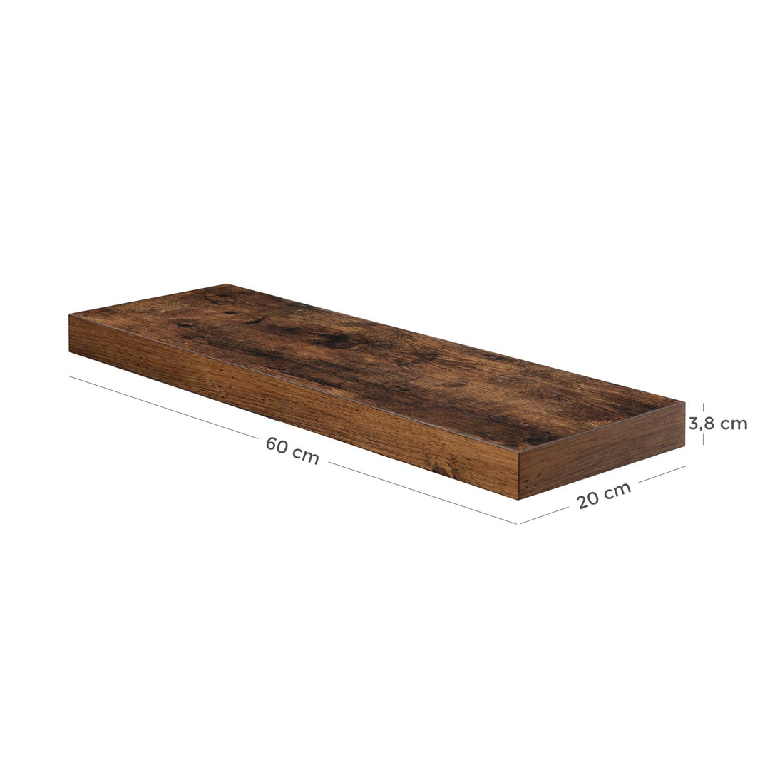 Rustic Brown Floating Shelf