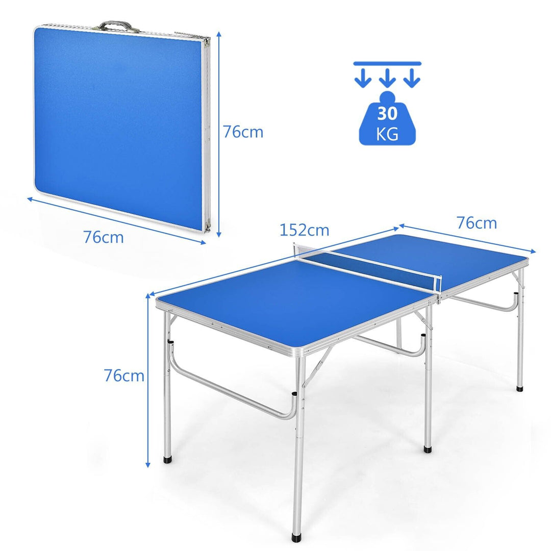 Portable Folding Table Tennis Table with 2 bats-Blue