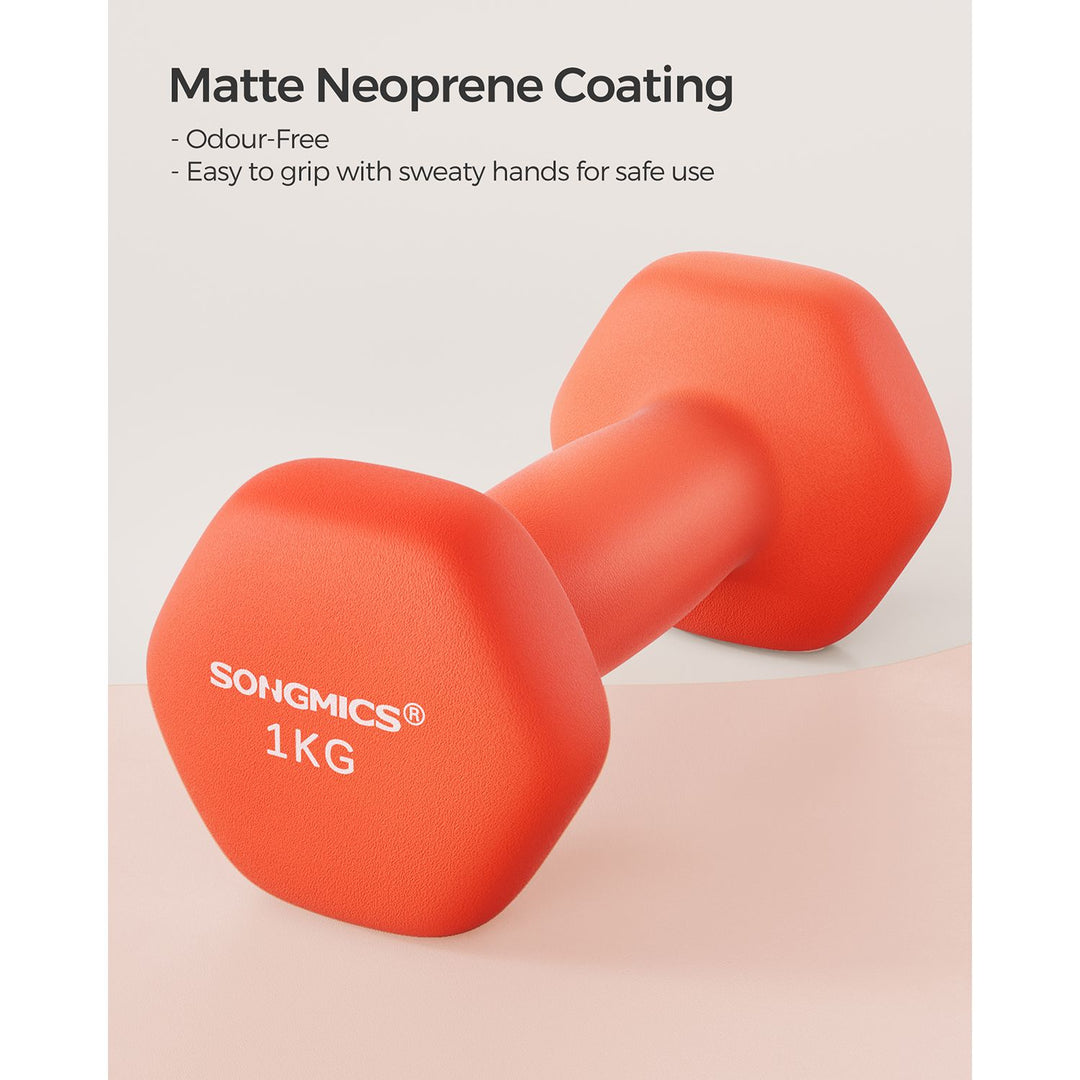 Set of 2 Dumbbells 2 x 1 kg Orange