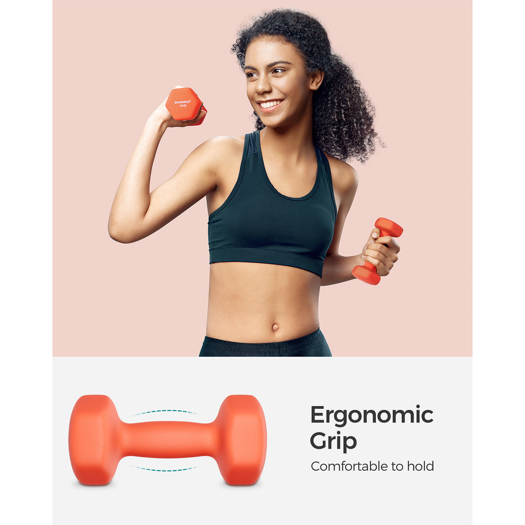 Set of 2 Dumbbells 2 x 1 kg Orange