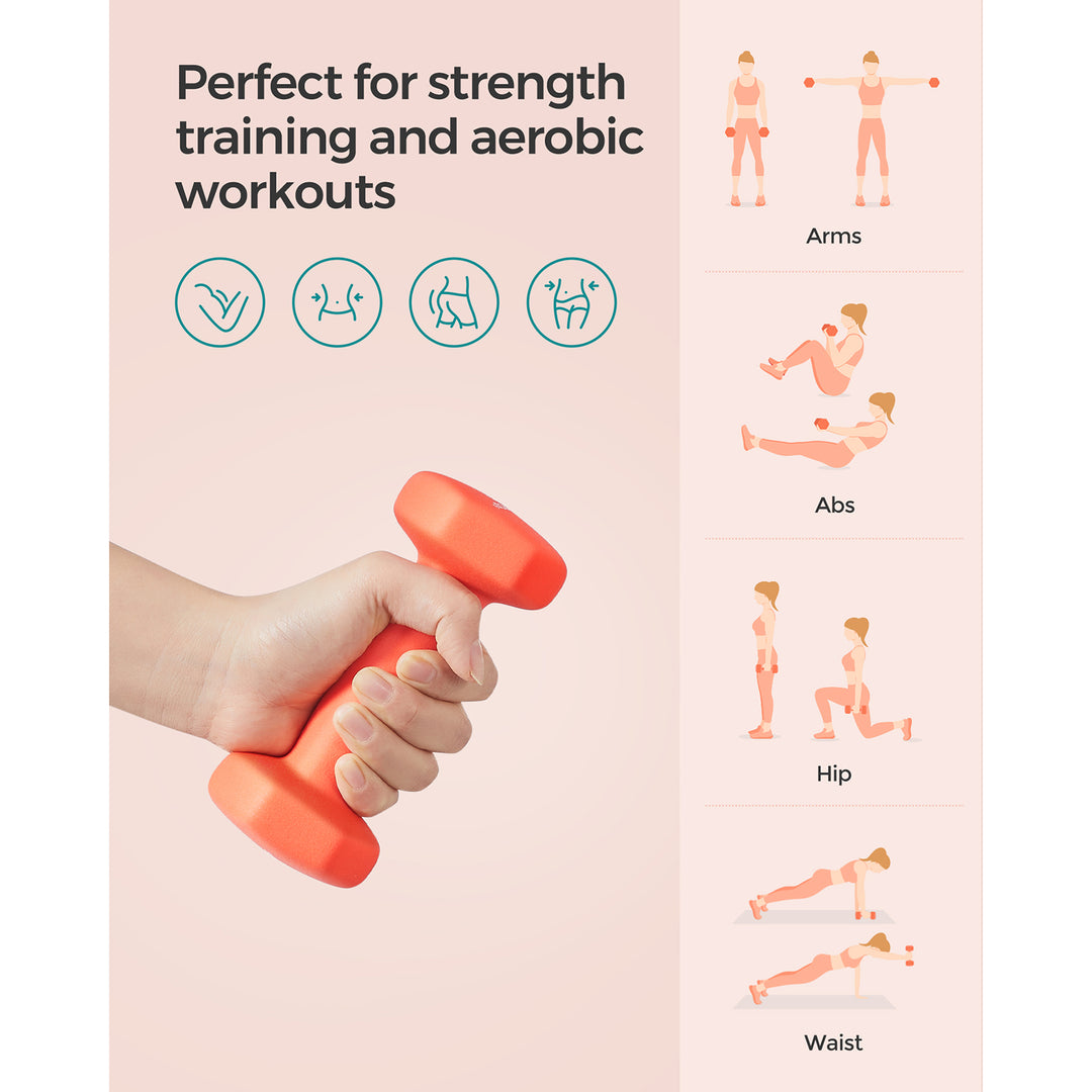 Set of 2 Dumbbells 2 x 1 kg Orange