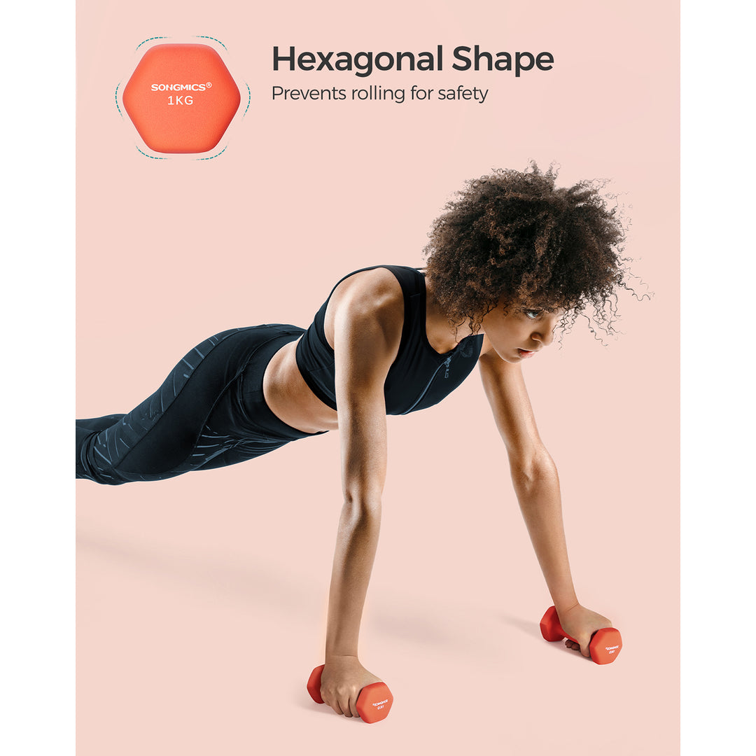 Set of 2 Dumbbells 2 x 1 kg Orange