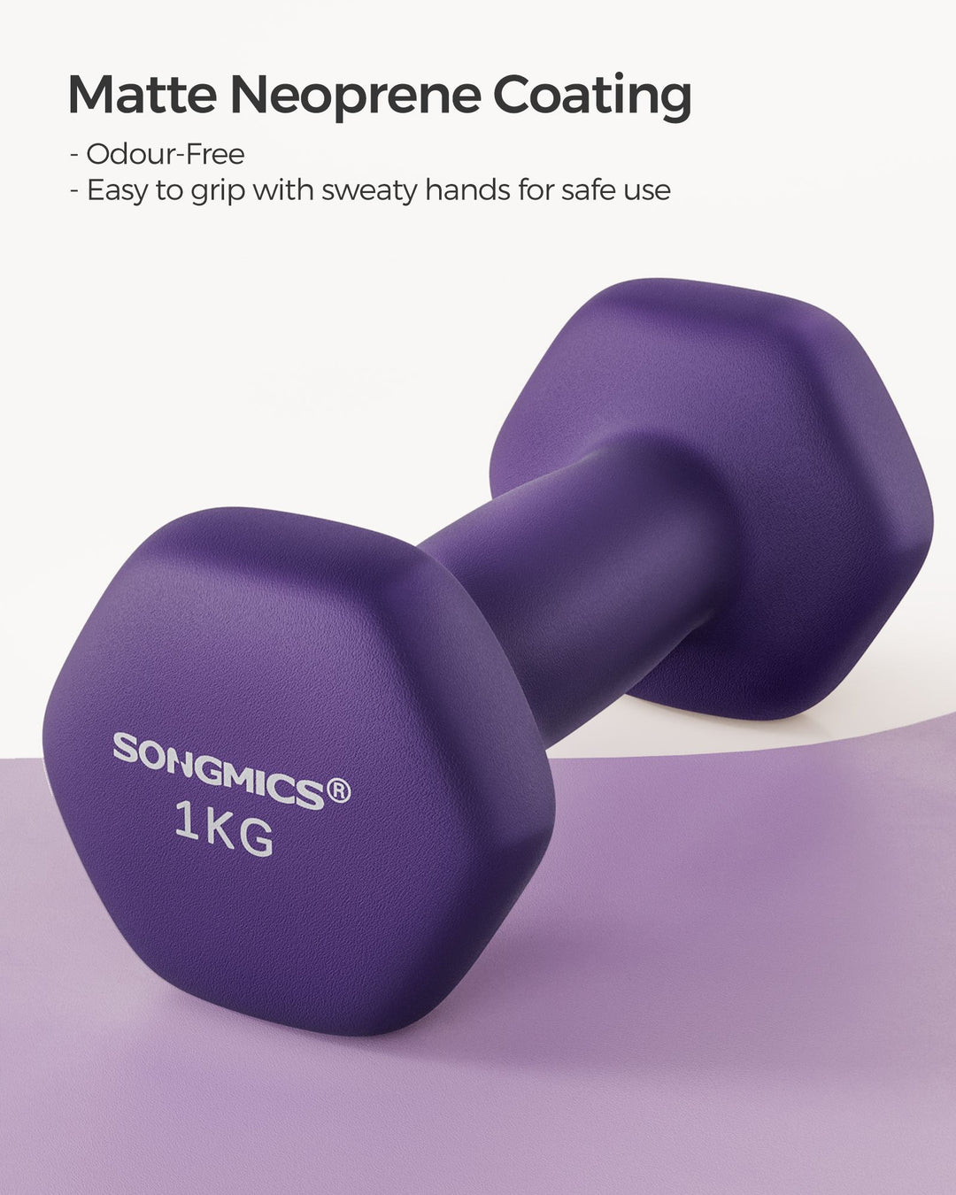 Set of 2 Dumbbells 2 x 1 kg Purple