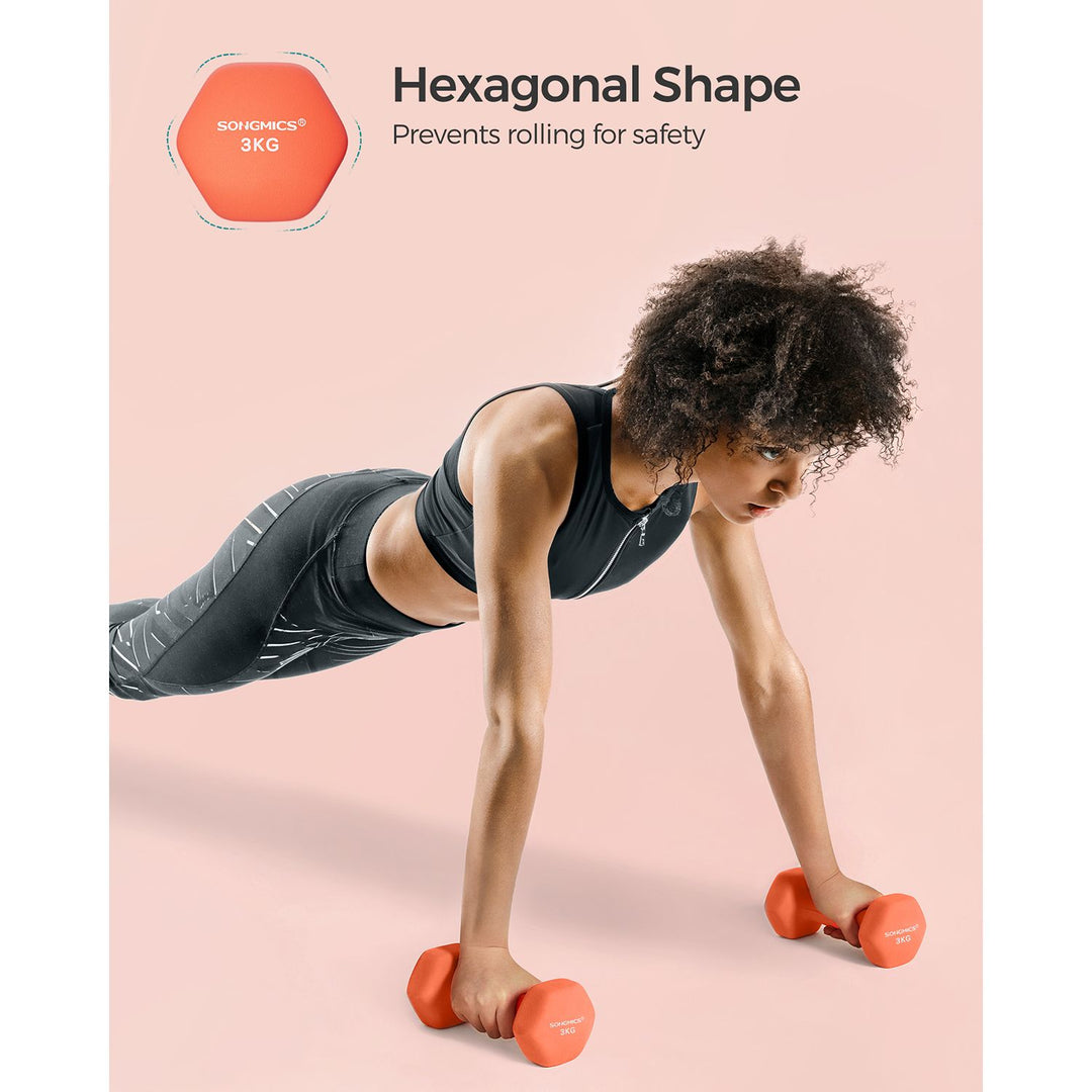 Set of 2 Dumbbells 2 x 3 kg Orange