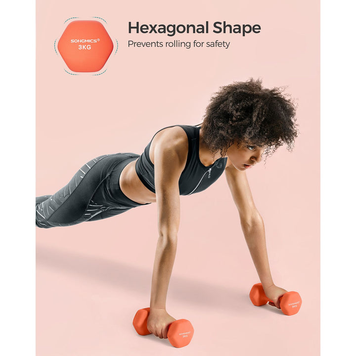 Set of 2 Dumbbells 2 x 3 kg Orange