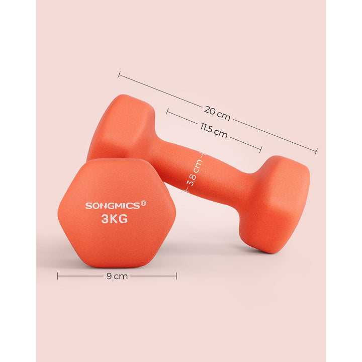Set of 2 Dumbbells 2 x 3 kg Orange