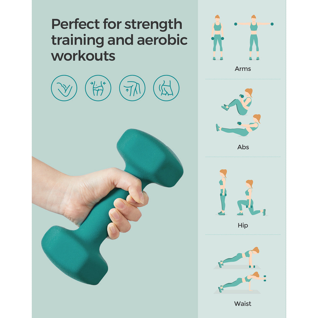Set of 2 Dumbbells 2 x 3 kg Teal