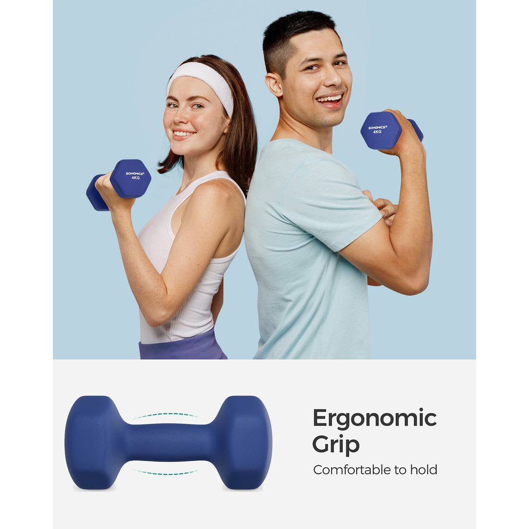 Set of 2 Dumbbells 2 x 4 kg Blue