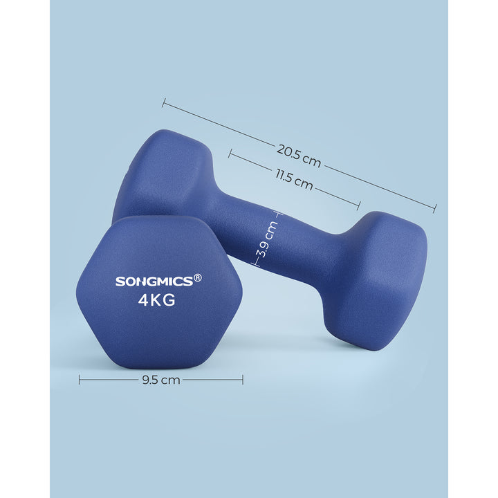 Set of 2 Dumbbells 2 x 4 kg Blue