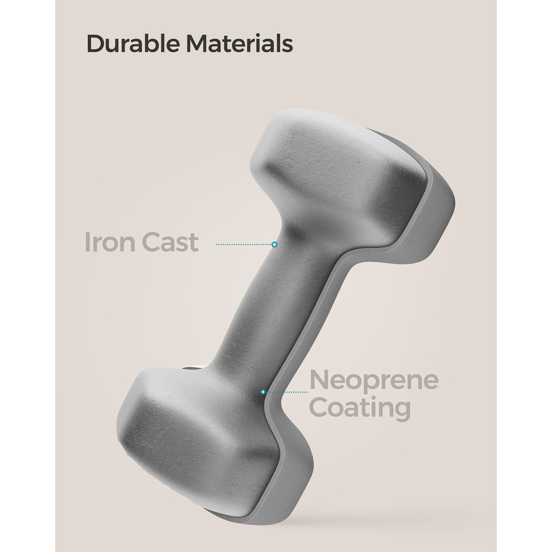 Set of 2 Dumbbells 2 x 5 kg Grey