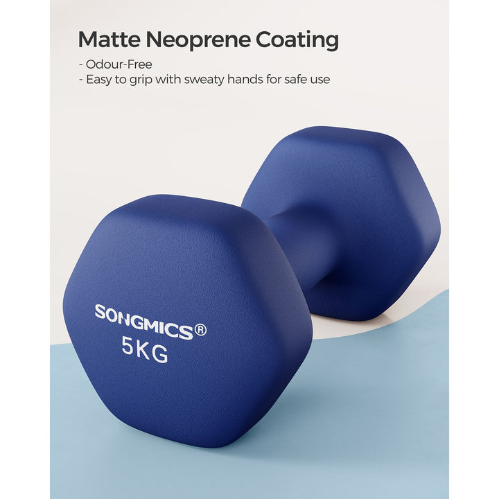 Set of 2 Dumbbells 2 x 5 kg Blue