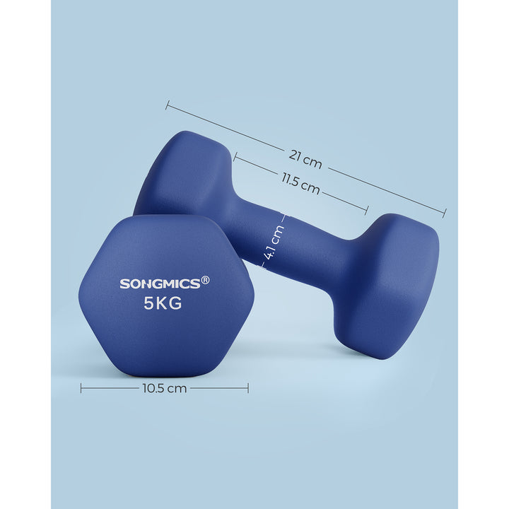 Set of 2 Dumbbells 2 x 5 kg Blue