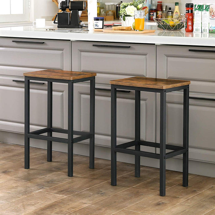 Set of 2 Industrial Bar Stools