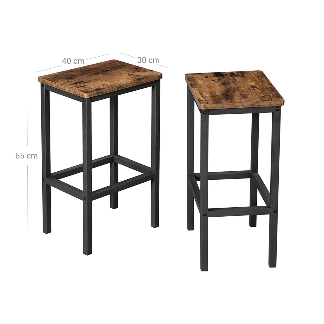 Set of 2 Industrial Bar Stools