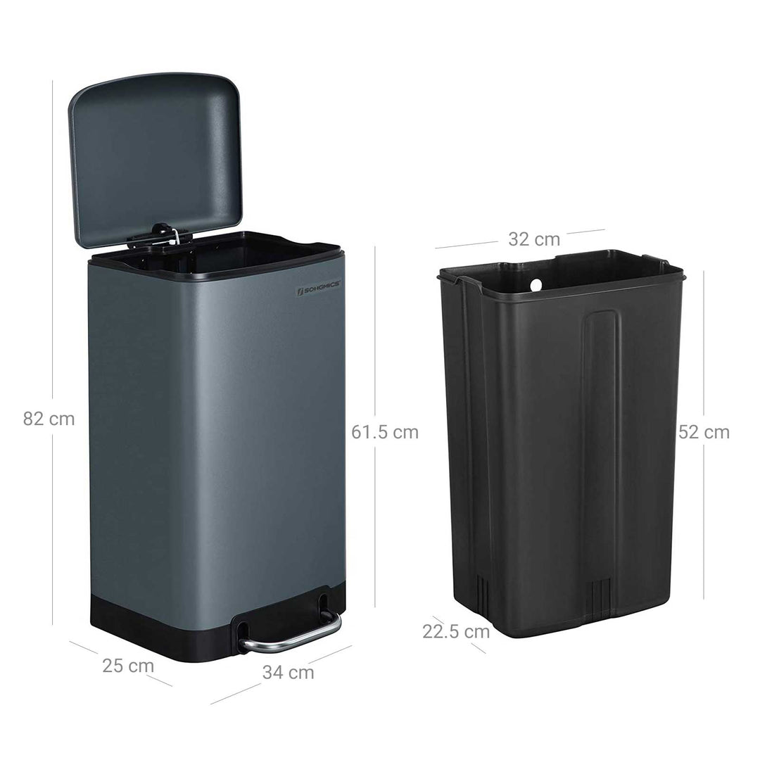 Grey Step Trash Can Recycling Bin
