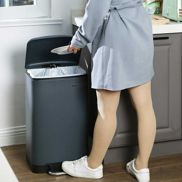 Grey Step Trash Can Recycling Bin
